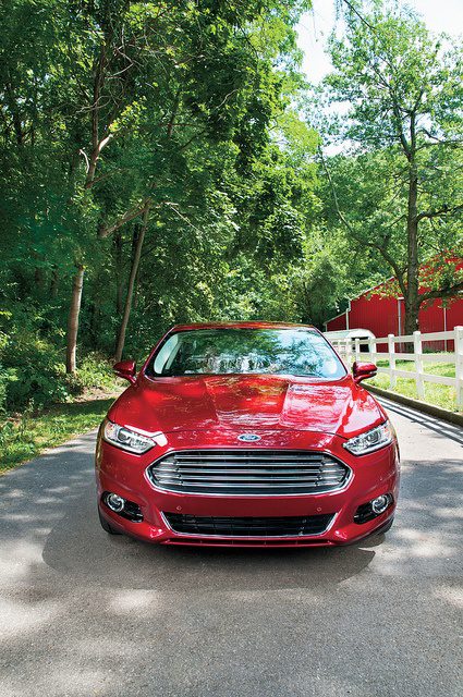 Red Ford Fusion car rental in LA