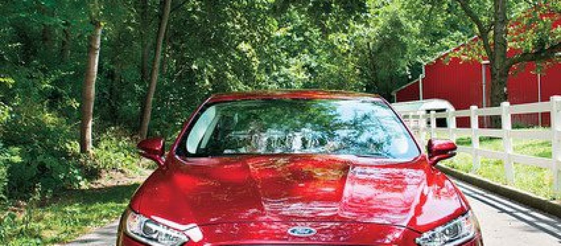 Red Ford Fusion car rental in LA