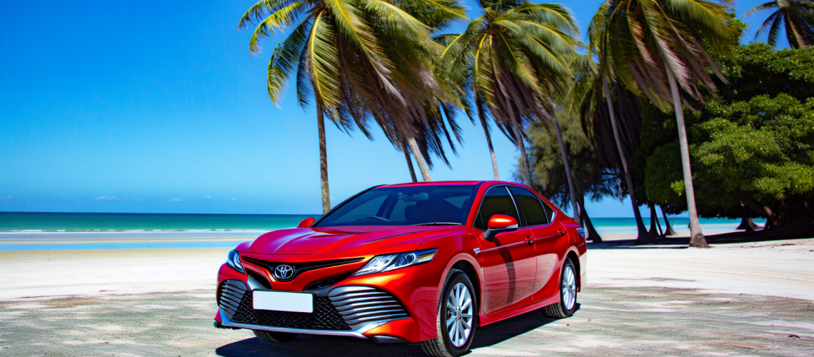 Red Toyota Camry car rental in Los Angeles